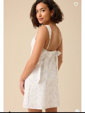 Altar'd State White Mini Dress with Lavender Floral Print